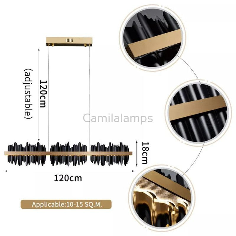 Hill Modern Sculpture Linear Chandelier - thebelacan