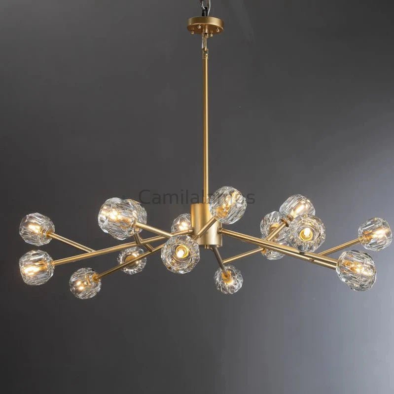 Camila Bille Cristal Round Chandelier 36" - Camilalamps - CA - Boule - 081 - 002