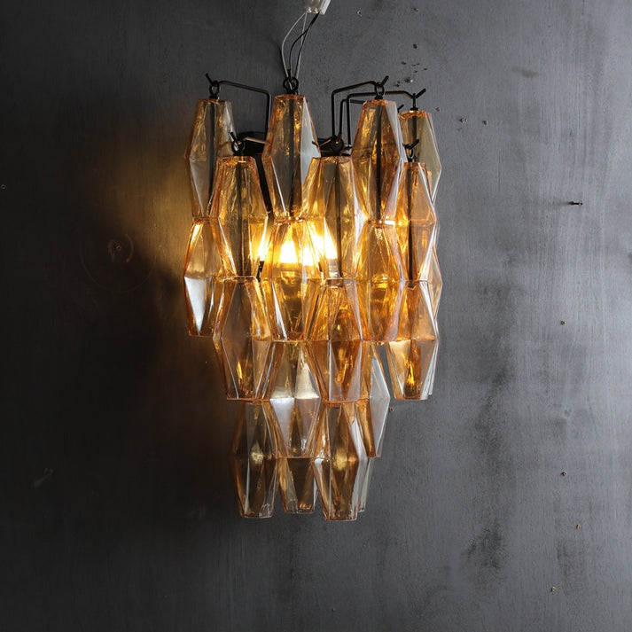 Chiaravalle Glass Tiered  Short Wall Sconce