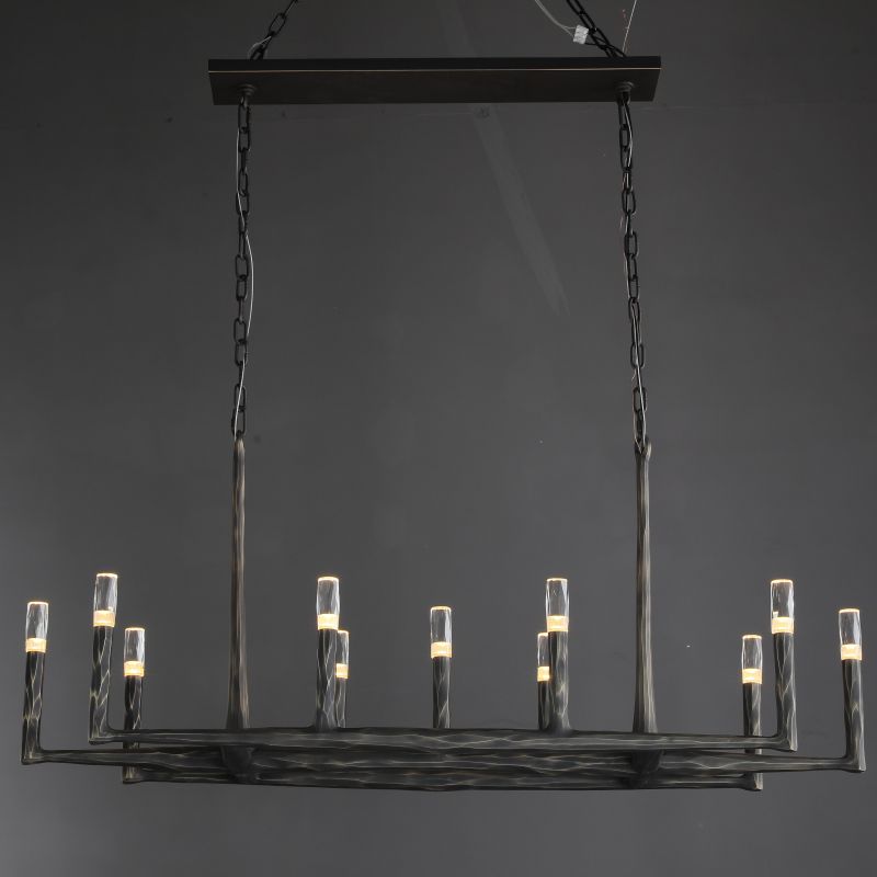 Phaedra Hand-Forged Metal Linear Chandelier