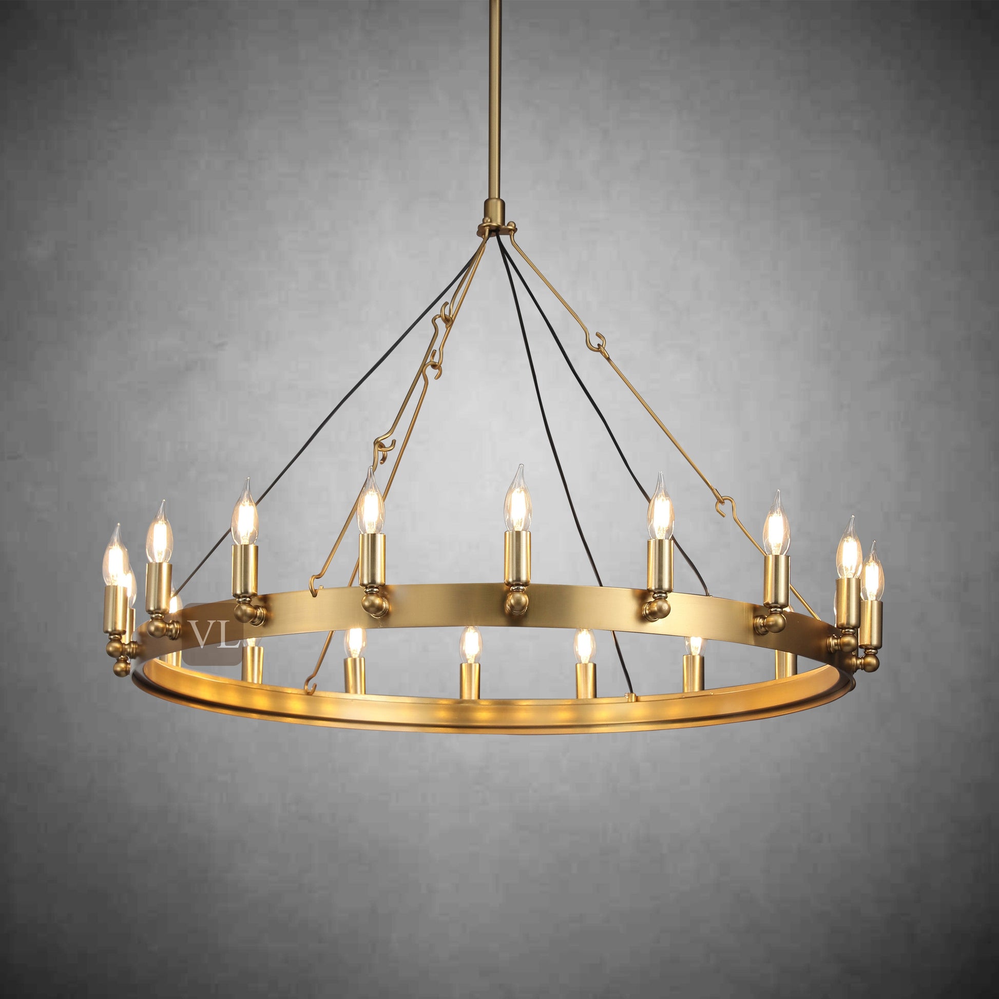 Coviro Vintage Filament Round Chandelier 26"/38"/50"/73" - Camilalamps - CA-h-19217
