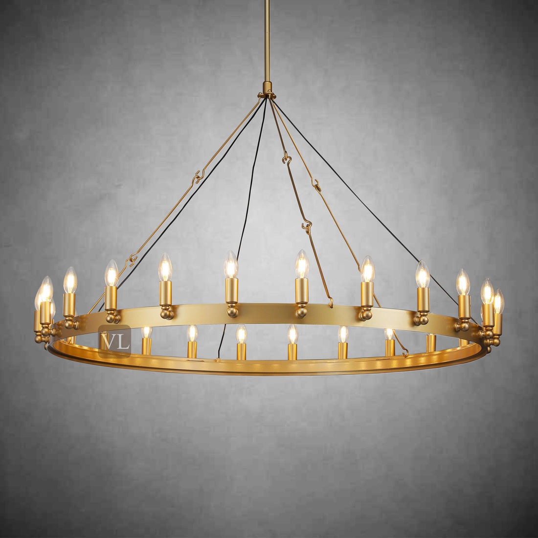 Coviro Vintage Filament Round Chandelier 26"/38"/50"/73" - Camilalamps - CA-h-19213