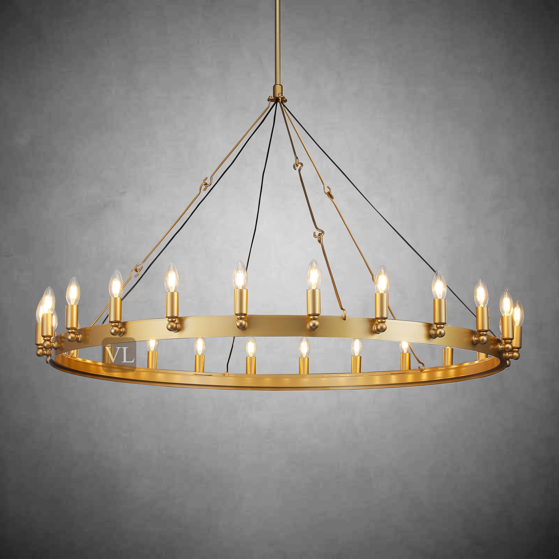 Coviro Vintage Filament Round Chandelier 26"/38"/50"/73" - Camilalamps - CA-h-19213
