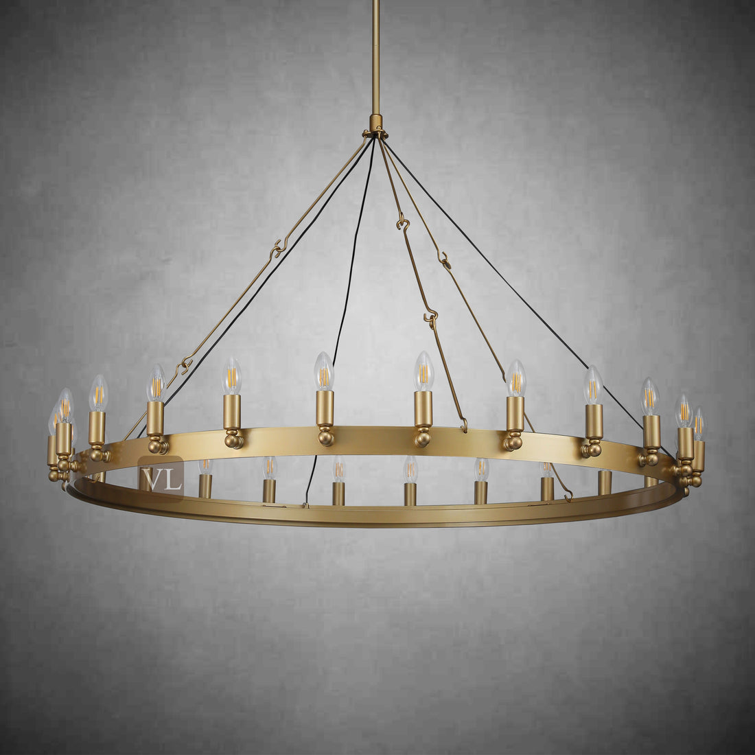 Coviro Vintage Filament Round Chandelier 26"/38"/50"/73" - Camilalamps - CA-h-19213