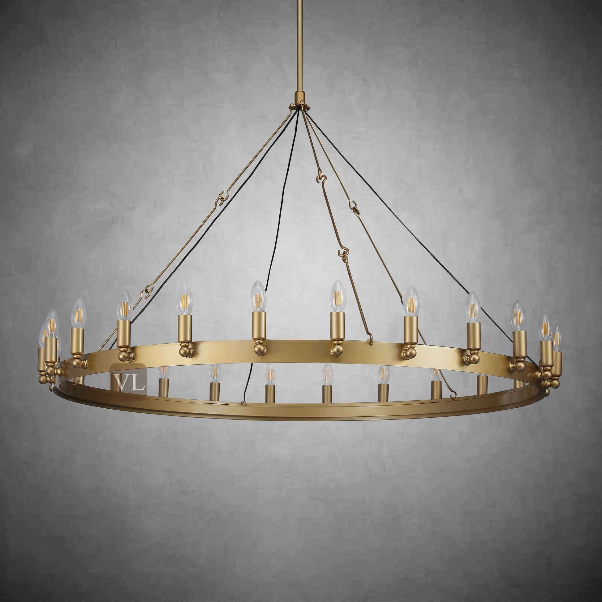 Coviro Vintage Filament Round Chandelier 26"/38"/50"/73" - Camilalamps - CA-h-19213