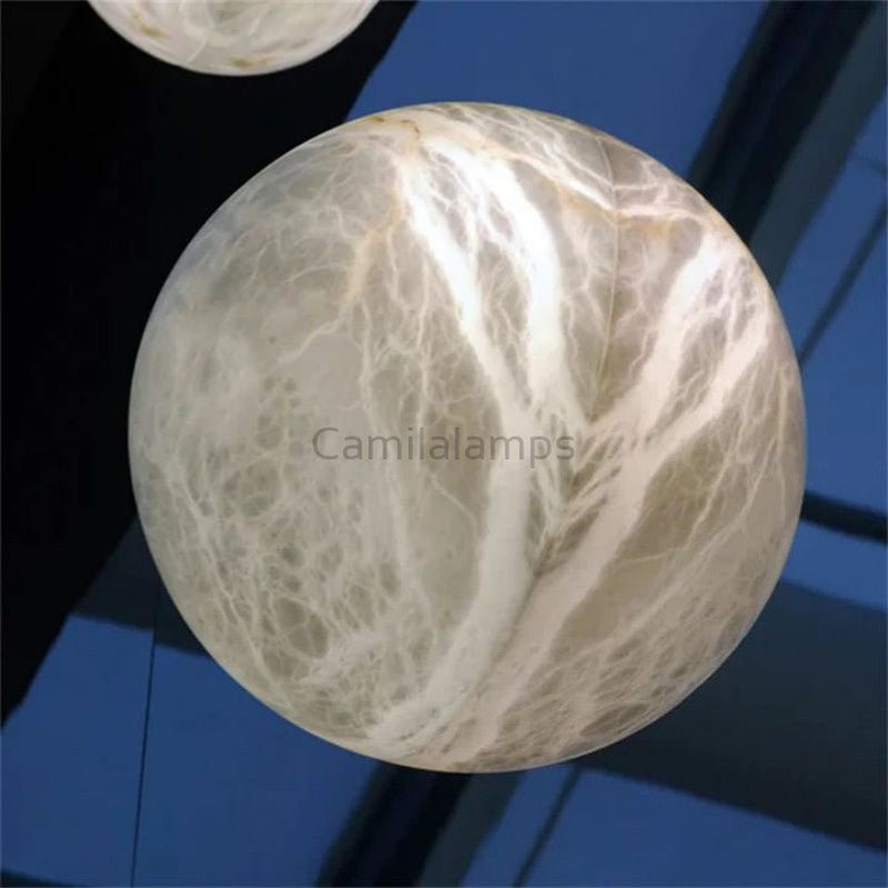 Alabaster Hemisphere Wall Sconce 5.9" D 7.9" D 11.8" D - Camilalamps - CA - Alabas - 00551