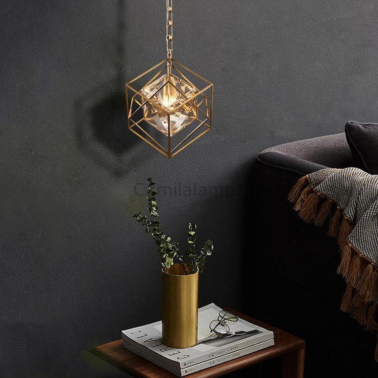 Kevin Rubik's cube Crystal Pendant Light Brass Pendant Light Kevinstudiolives   