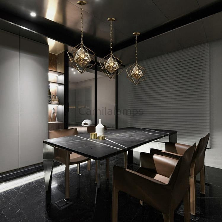 Kevin Rubik's cube Crystal Pendant Light Brass Pendant Light Kevinstudiolives   