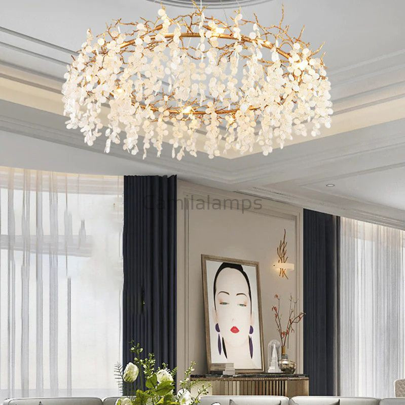 Monroe Round Circle Fortune Tree  Round Branch Chandelier - thebelacan