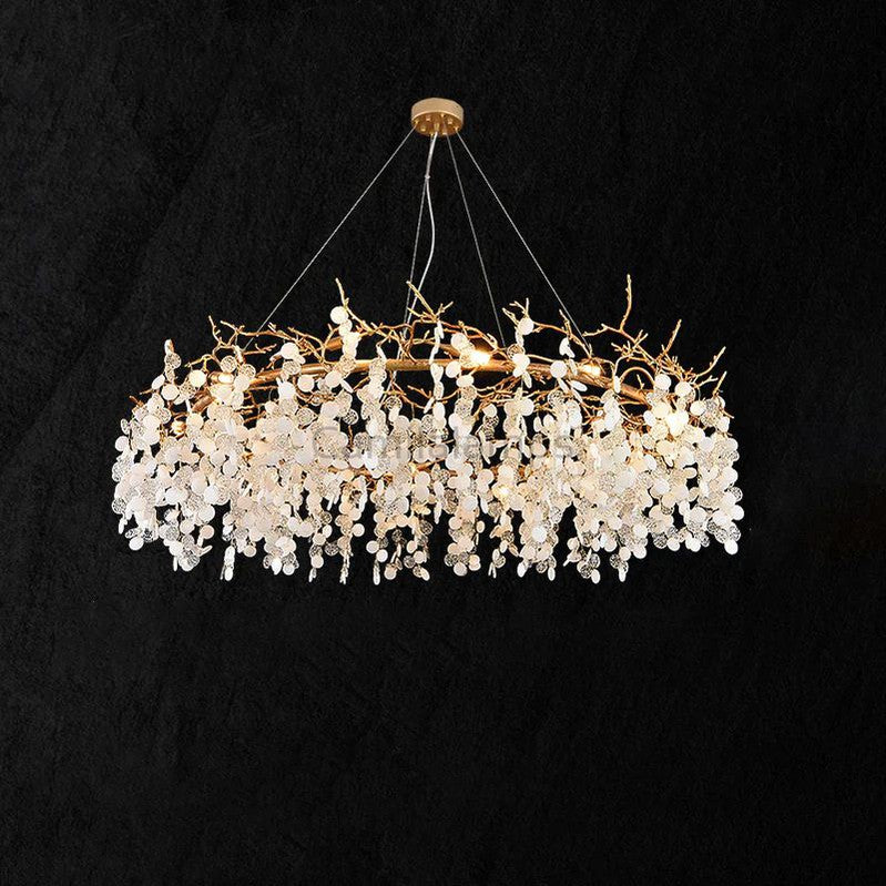 Monroe Round Circle Fortune Tree  Round Branch Chandelier - thebelacan