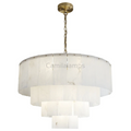 Kevin Modern Alabaster Multi-Layer Round Chandelier D31