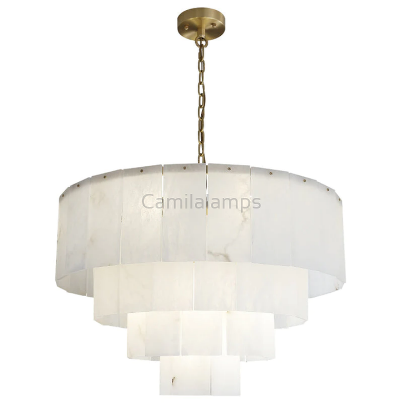 Kevin Modern Alabaster Multi-Layer Round Chandelier D31" chandeliers for dining room,chandeliers for stairways,chandeliers for foyer,chandeliers for bedrooms,chandeliers for kitchen,chandeliers for living room Kevinstudiolives   
