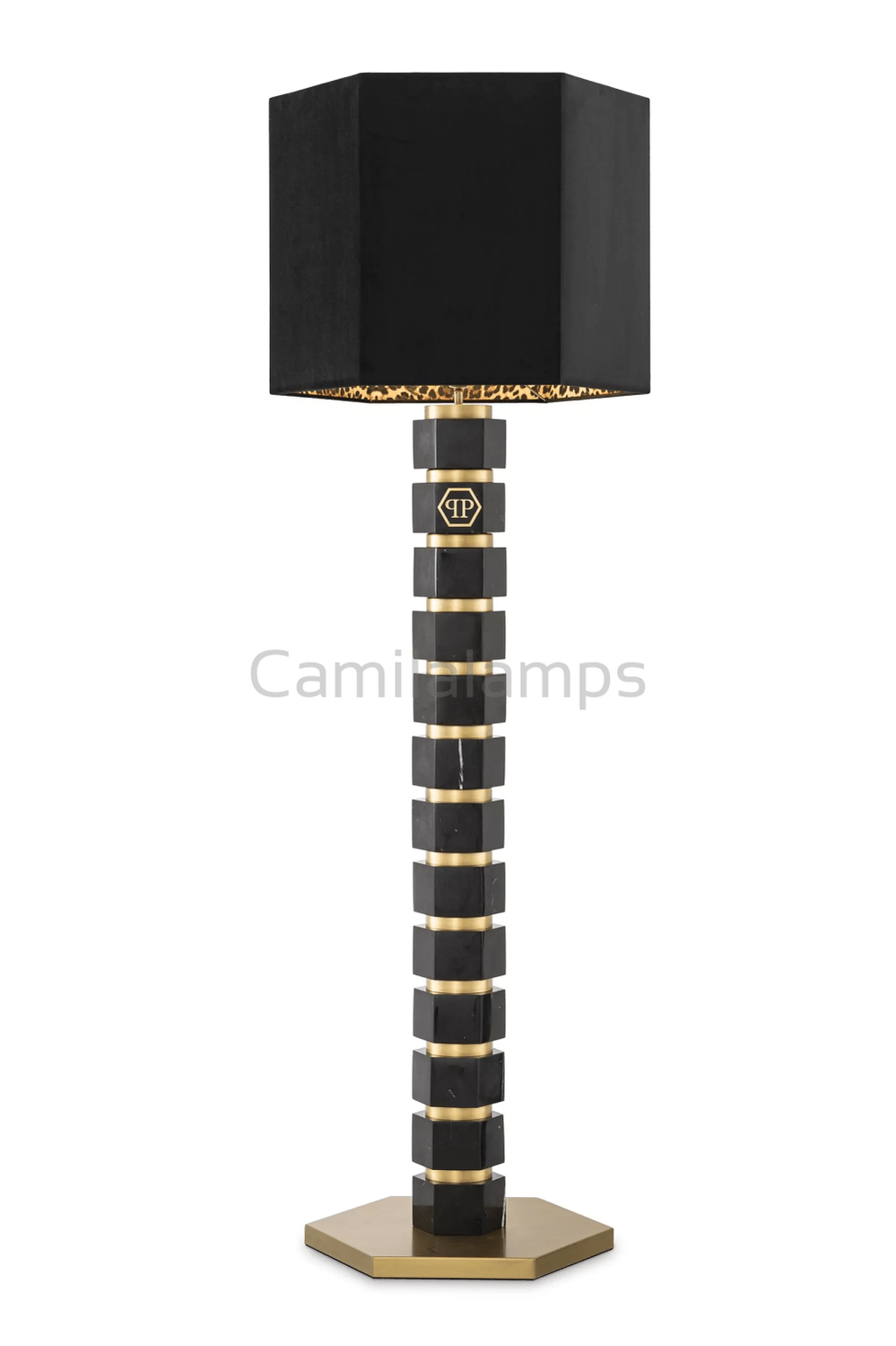 Faceted Marble Floor Lamp | Philipp Plein Hexagon - Camilalamps - PP0136UL