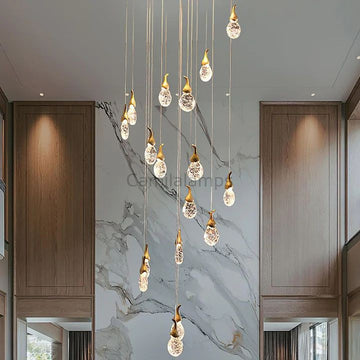 Peary multi-head brass chandelier