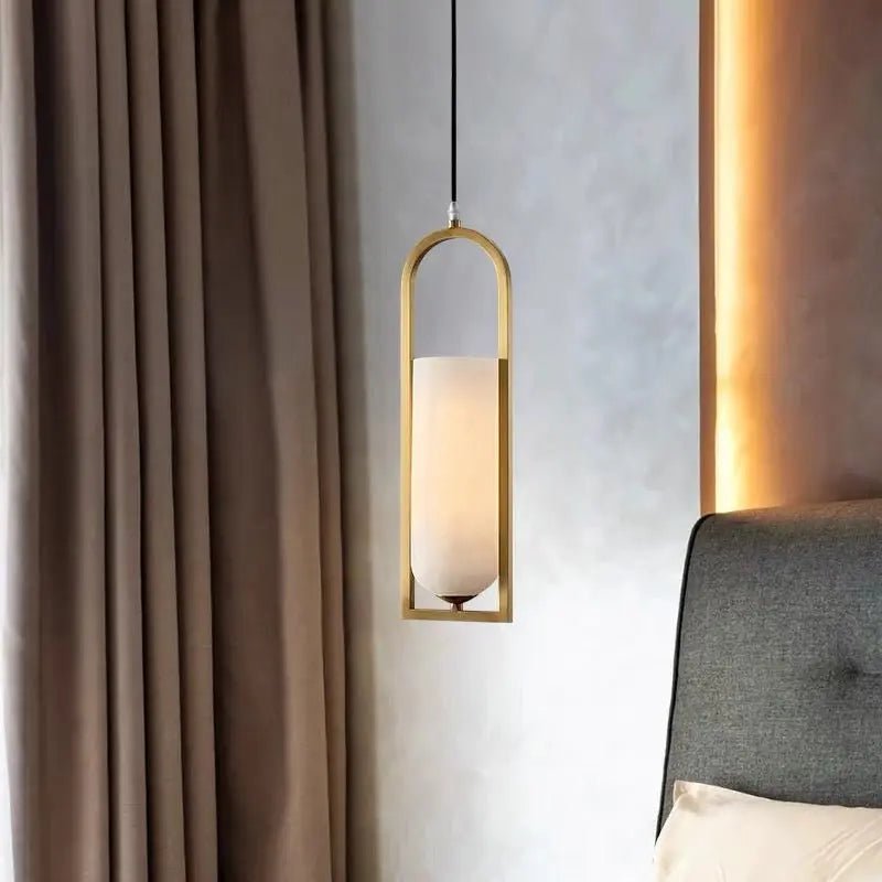 Alabaster Brass Pendant Dining Room - Camilalamps - CA - PEN256254