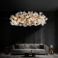 Modern Petal Crystal Round Brass Branch Chandelier - Camilalamps - CA - 0098