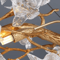 Modern Petal Crystal Round Brass Branch Chandelier - Camilalamps - CA - 0098