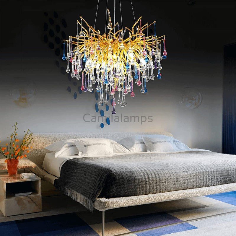 Doris Crystal Branch Chandelier 23.5"D Gold - Camilalamps - CA - 539