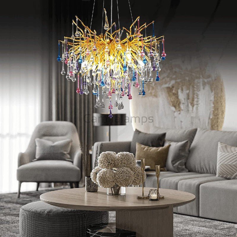Doris Crystal Branch Chandelier 23.5"D Gold - Camilalamps - CA - 539