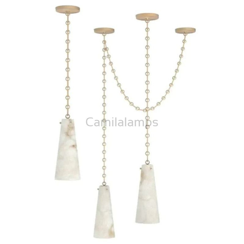 Steven Contemporary Alabaster Chandelier,3-Light Vintage Alabaster Pendant Cluster