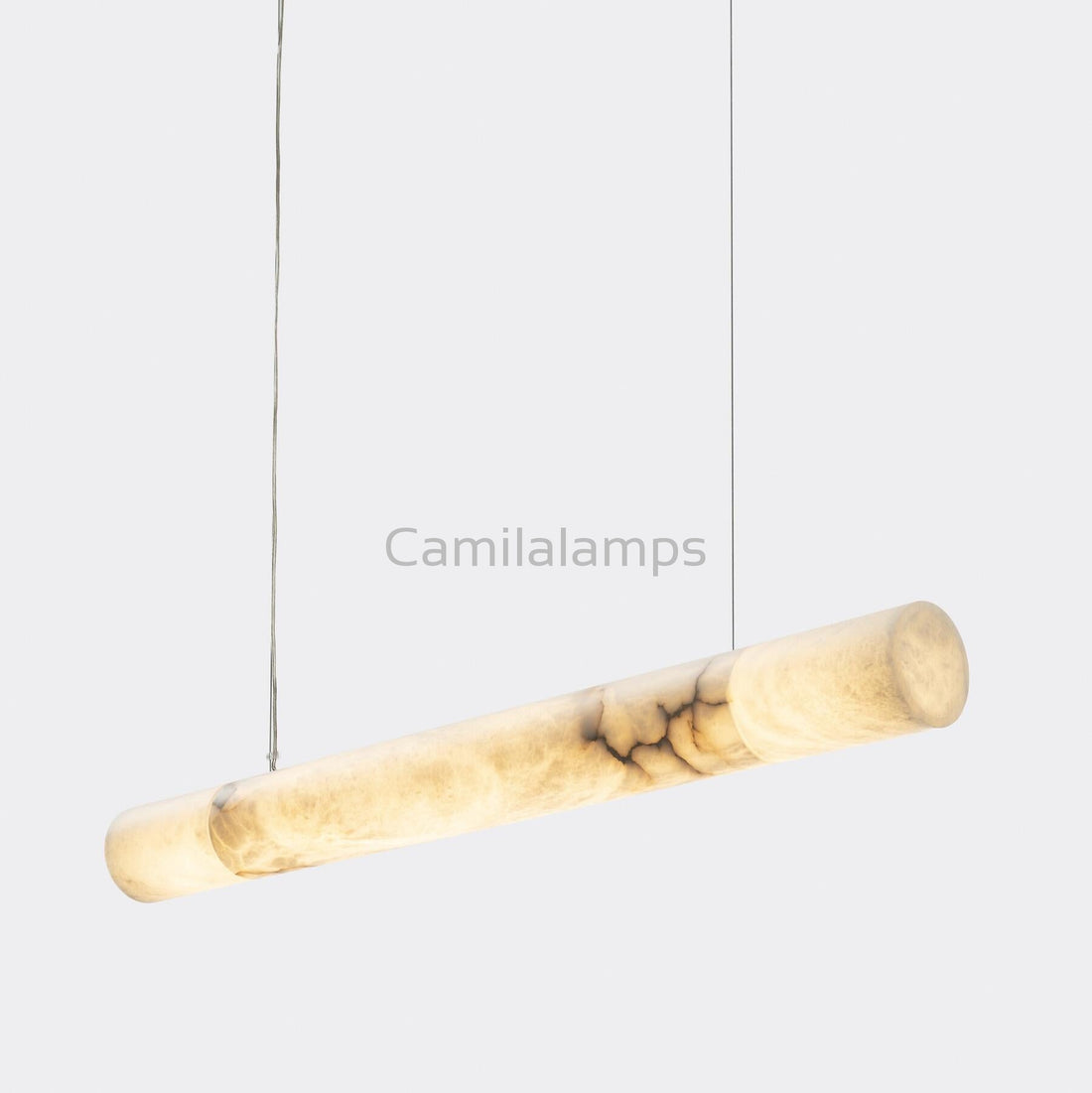 Cylindrical Alabaster Linear Chandelier