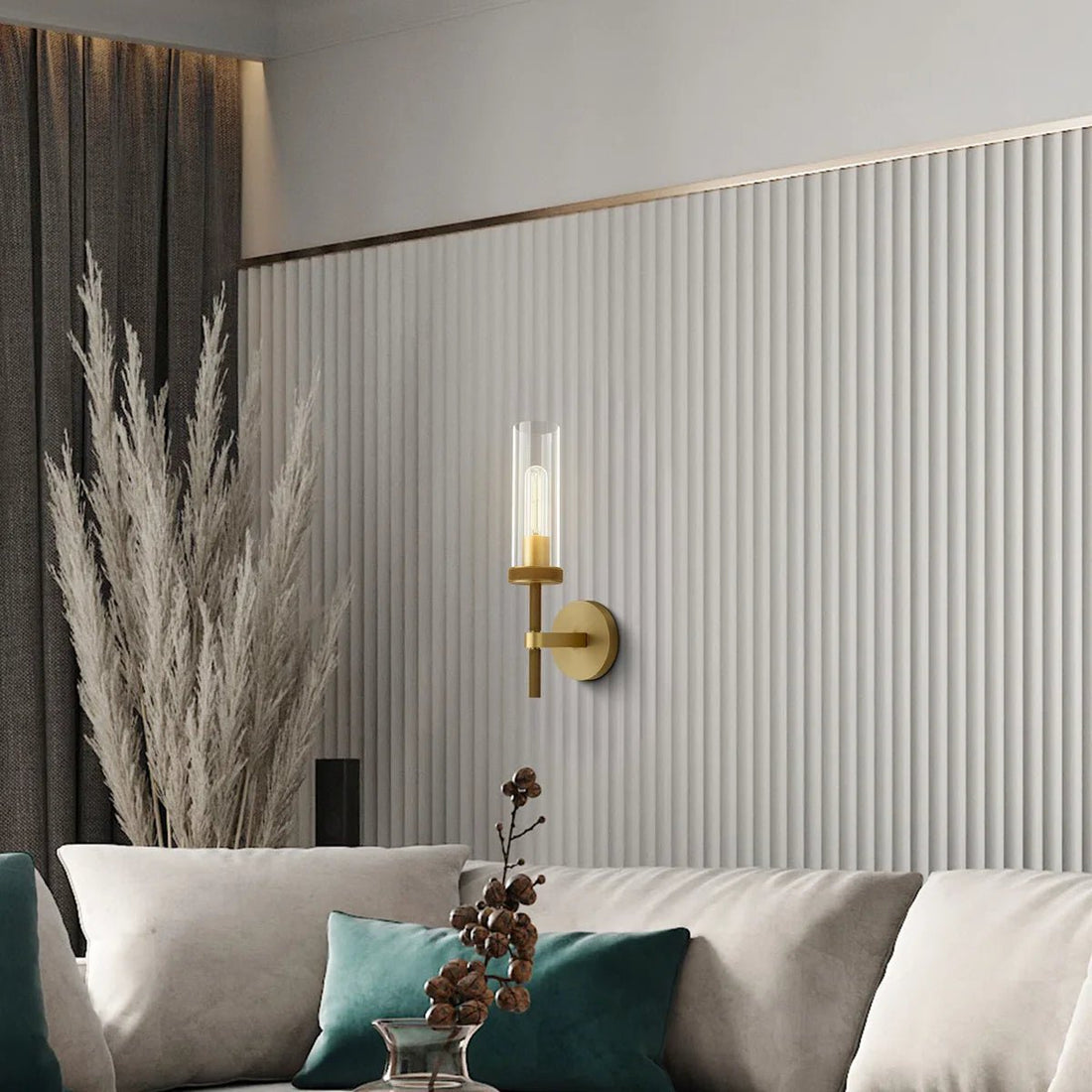 Twining Dimmable Luxury Flush - Mount Wall Sconce Brass - Camilalamps - CA-W110640092-BRS