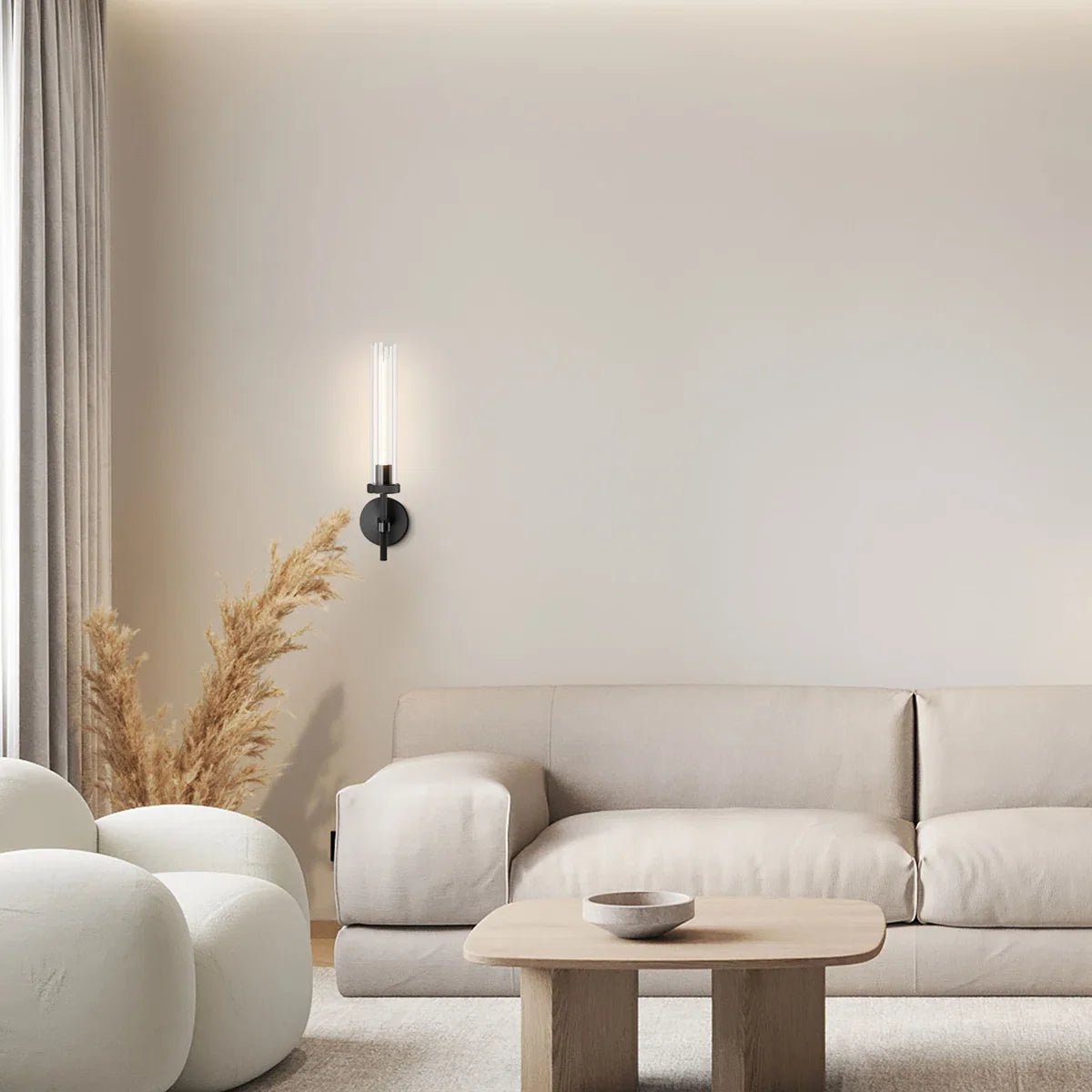 Matte Black Twining 1 - Light Dimmable Luxury Flush Mounted Wall Sconce - Camilalamps - CA-W110640092