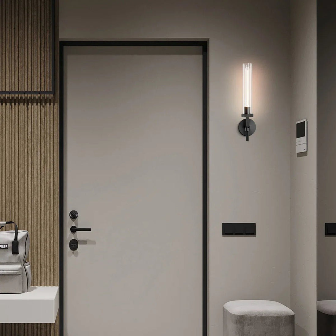 Matte Black Twining 1 - Light Dimmable Luxury Flush Mounted Wall Sconce - Camilalamps - CA-W110640092