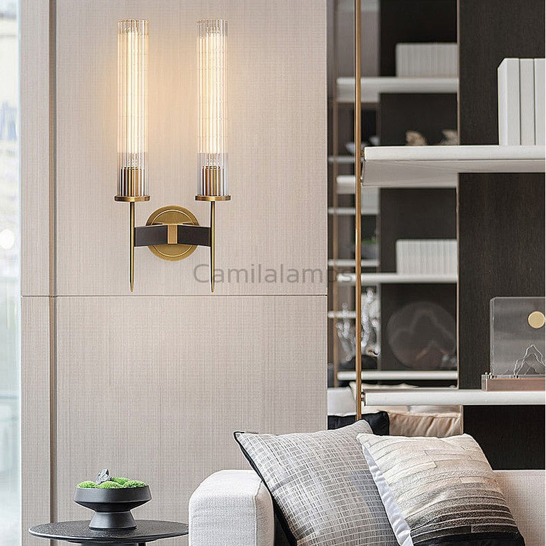 Kevin Janet Cylinder Modernist Brass Sconce Lights Double Wall Sconce Kevinstudiolives   