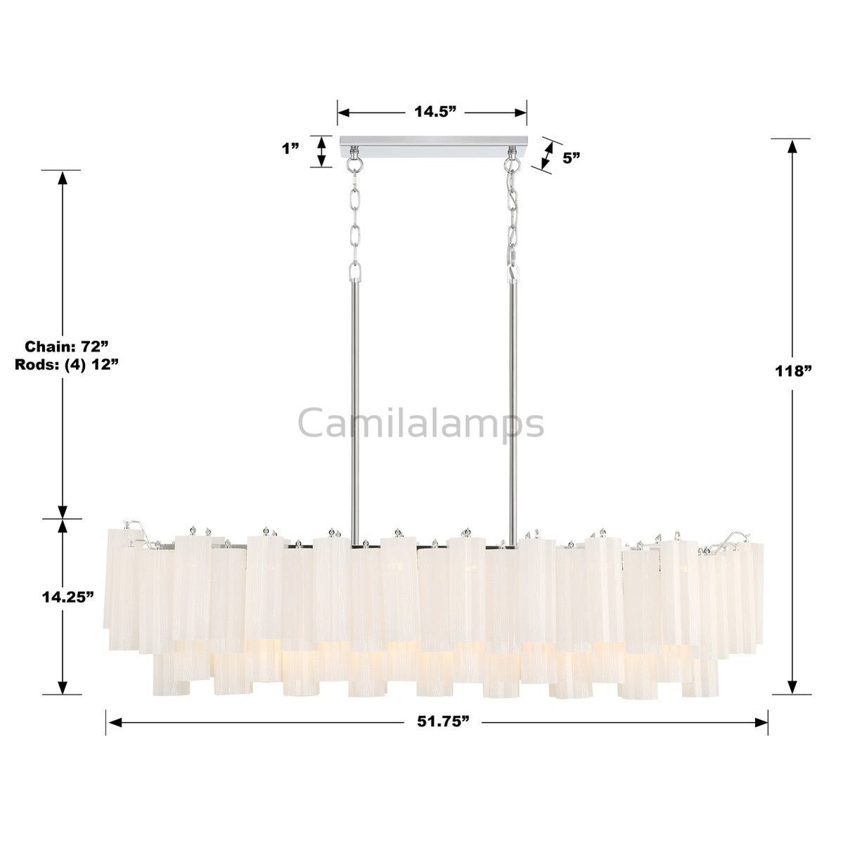 Addis Linear Chandelier 51'' - Camilalamps - CA - Addis - 112