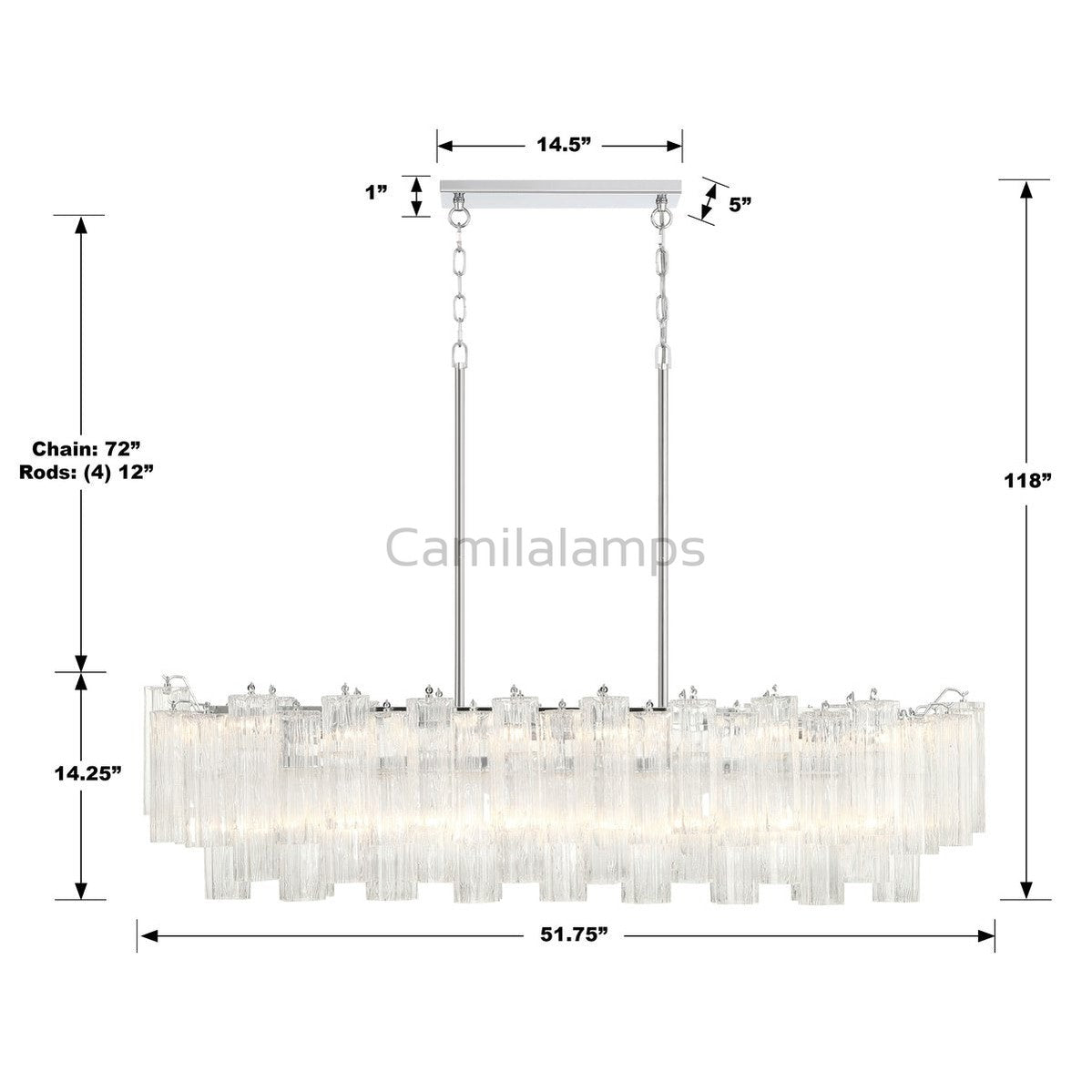 Addis Linear Chandelier 51'' - Camilalamps - CA - Addis - 112