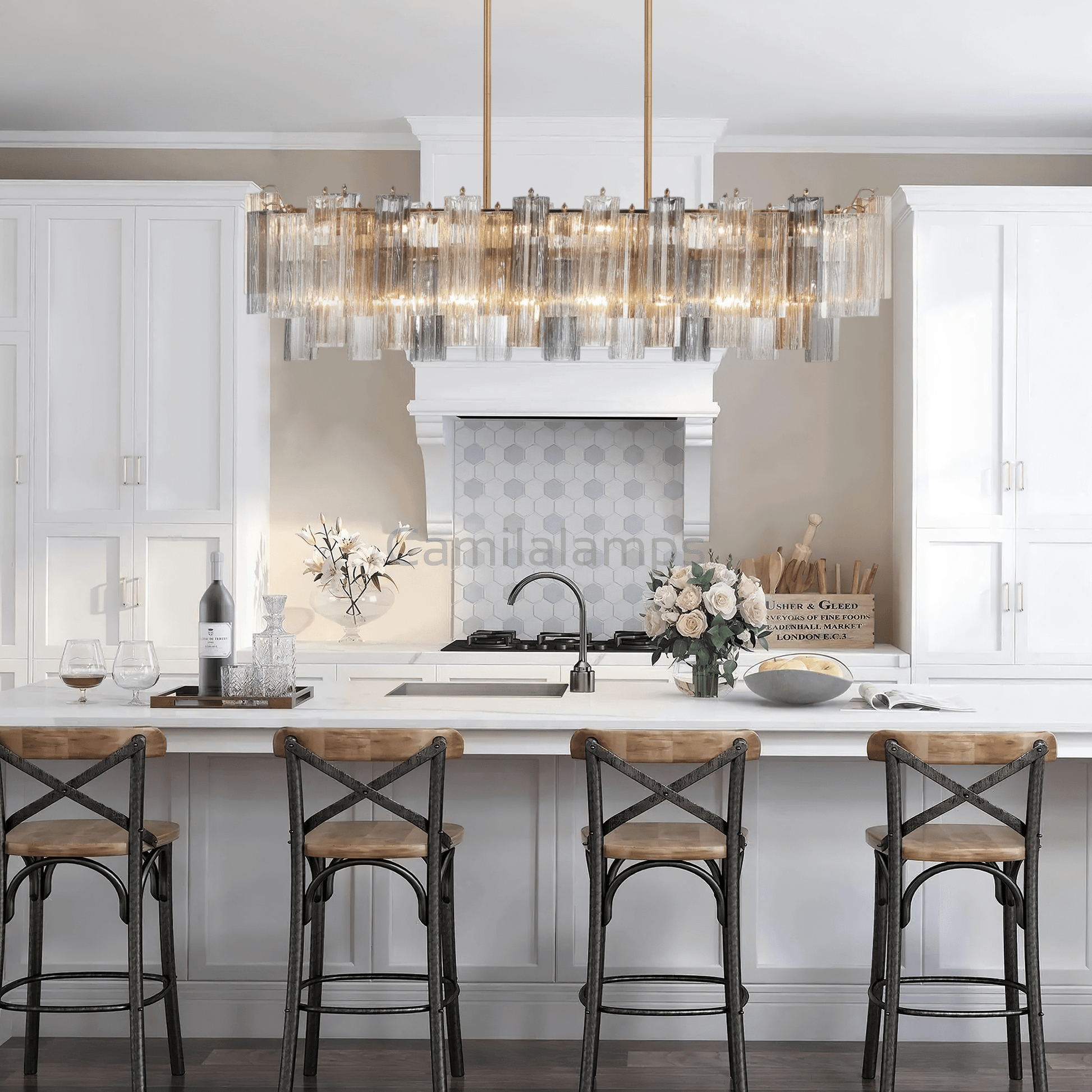 Addis Linear Chandelier 51'' - Camilalamps - CA - Addis - 111