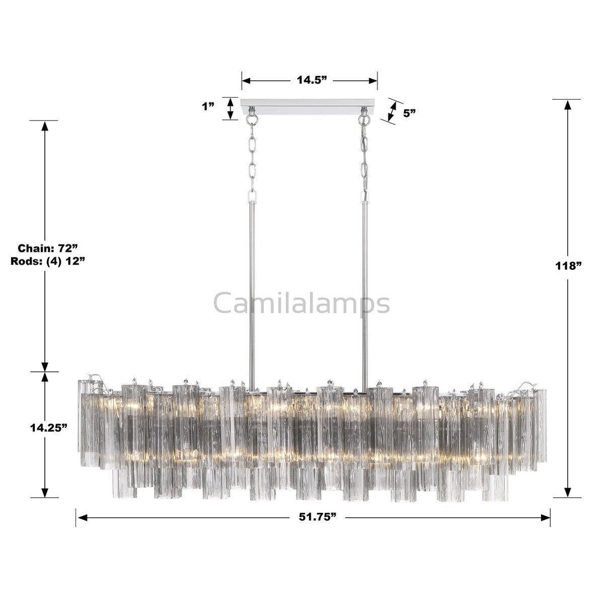 Addis Linear Chandelier 51'' - Camilalamps - CA - Addis - 112