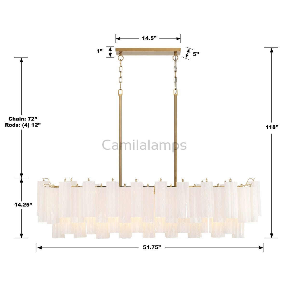Addis Linear Chandelier 51'' - Camilalamps - CA - Addis - 112