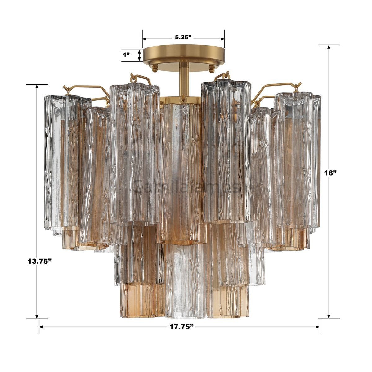 Addis Semi - Flush Ceiling Mount 17''W - Camilalamps - CA - Addis - 102