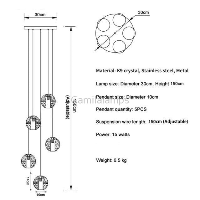 Adonis Suspension Water Drop Chandelier - Camilalamps - CA - A - 581