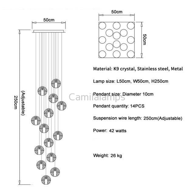 Adonis Suspension Water Drop Chandelier - Camilalamps - CA - A - 585
