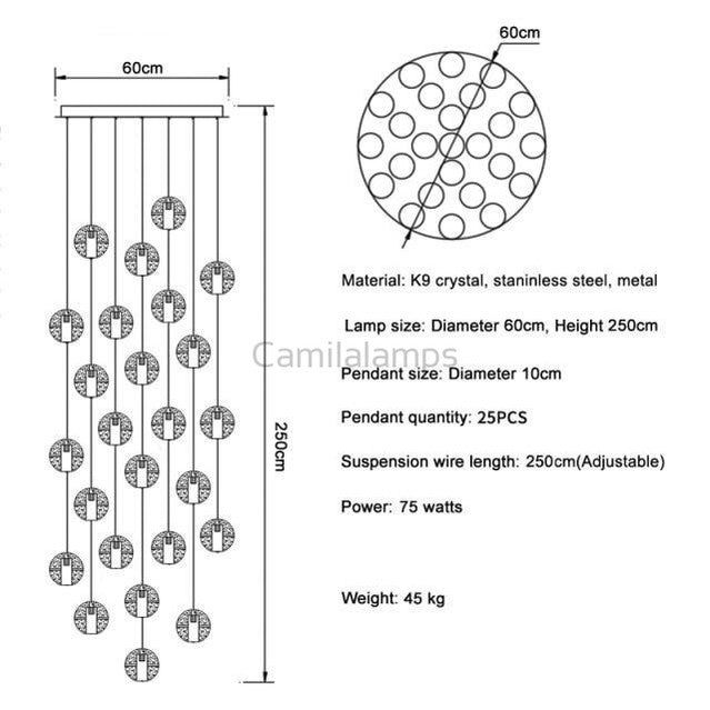 Adonis Suspension Water Drop Chandelier - Camilalamps - CA - A - 586