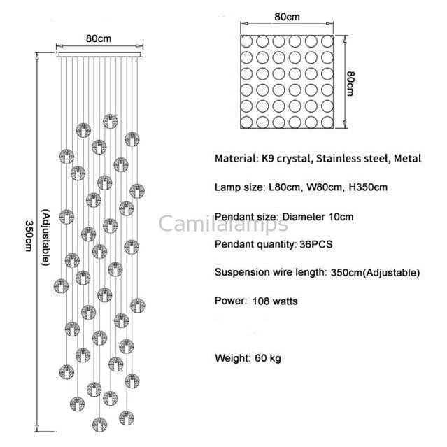 Adonis Suspension Water Drop Chandelier - Camilalamps - CA - A - 591