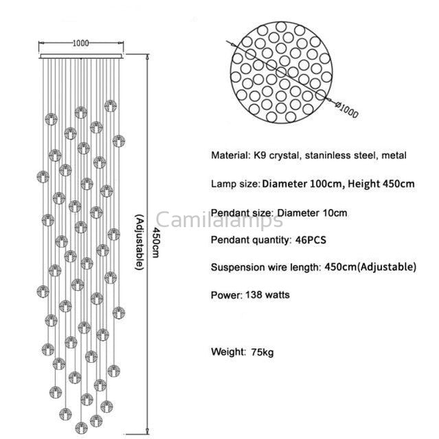 Adonis Suspension Water Drop Chandelier - Camilalamps - CA - A - 592