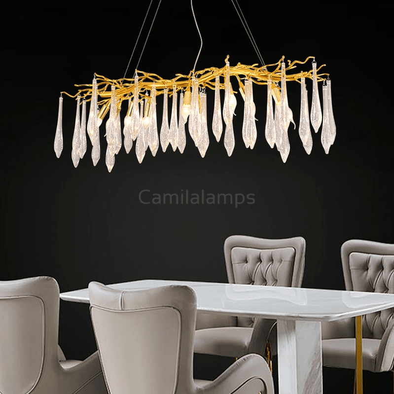 Agnes Aluminum Branch Crystal Chandelier For Dining Room - Camilalamps - ILC0600