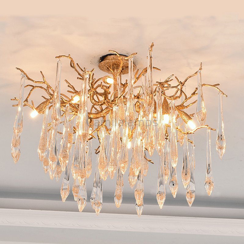 Agnes Brass Branch Crystal Ceiling Light - Camilalamps - ILM0518