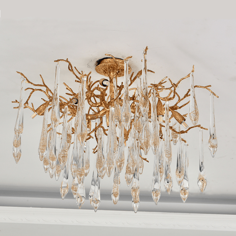 Agnes Brass Branch Crystal Ceiling Light - Camilalamps - ILM0518