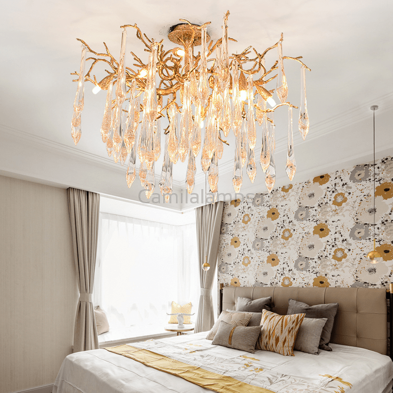 Agnes Brass Branch Crystal Ceiling Light - Camilalamps - ILM0519