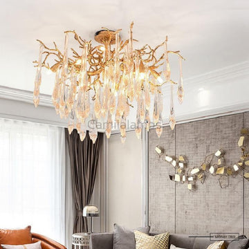 Agnes Brass Branch Crystal Ceiling Light - Camilalamps - ILM0518