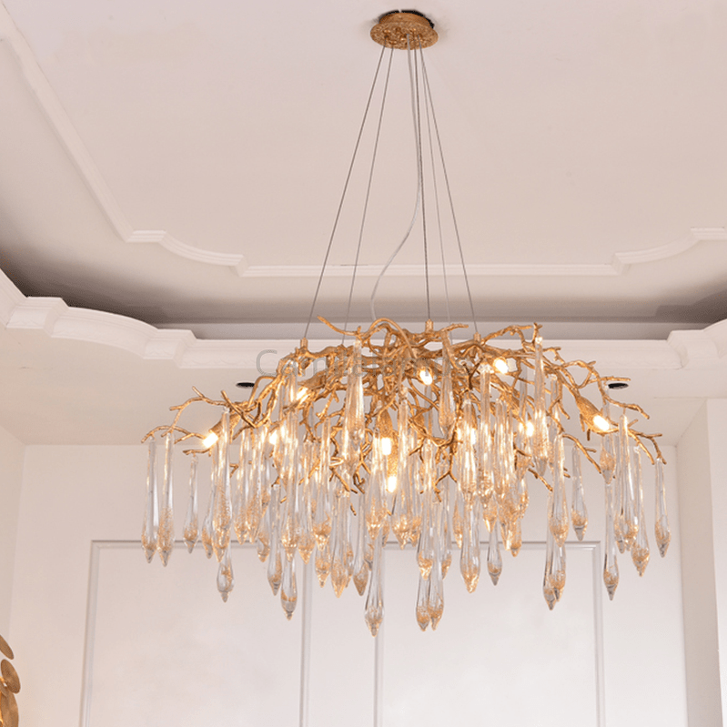 Agnes Brass Branch Crystal Chandelier - Camilalamps - ILM0495
