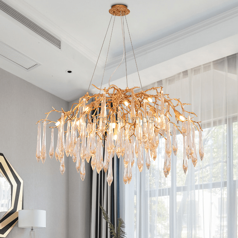 Agnes Brass Branch Crystal Chandelier - Camilalamps - ILM0497