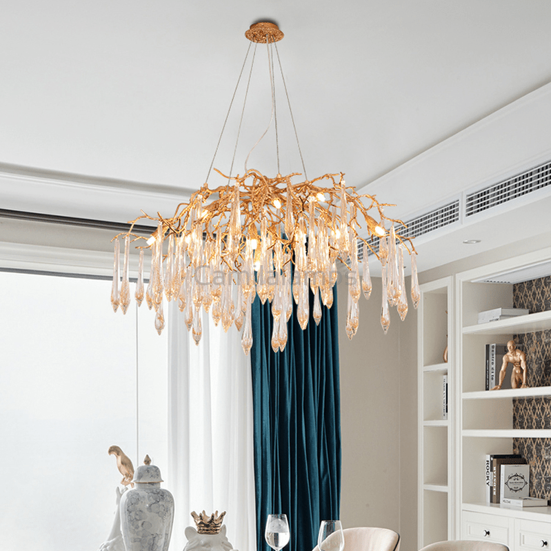 Agnes Brass Branch Crystal Chandelier - Camilalamps - ILM0495