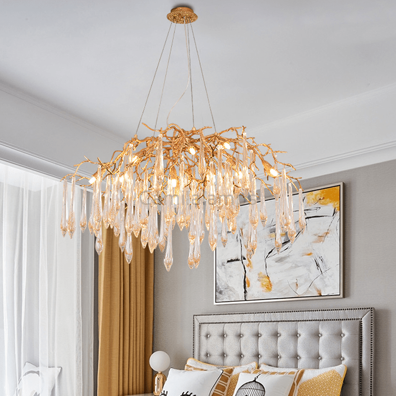 Agnes Brass Branch Crystal Chandelier - Camilalamps - ILM0496