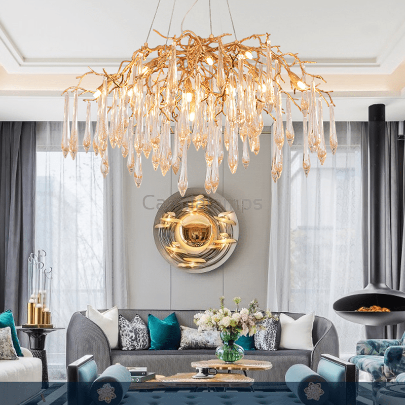 Agnes Brass Branch Crystal Chandelier - Camilalamps - ILM0496